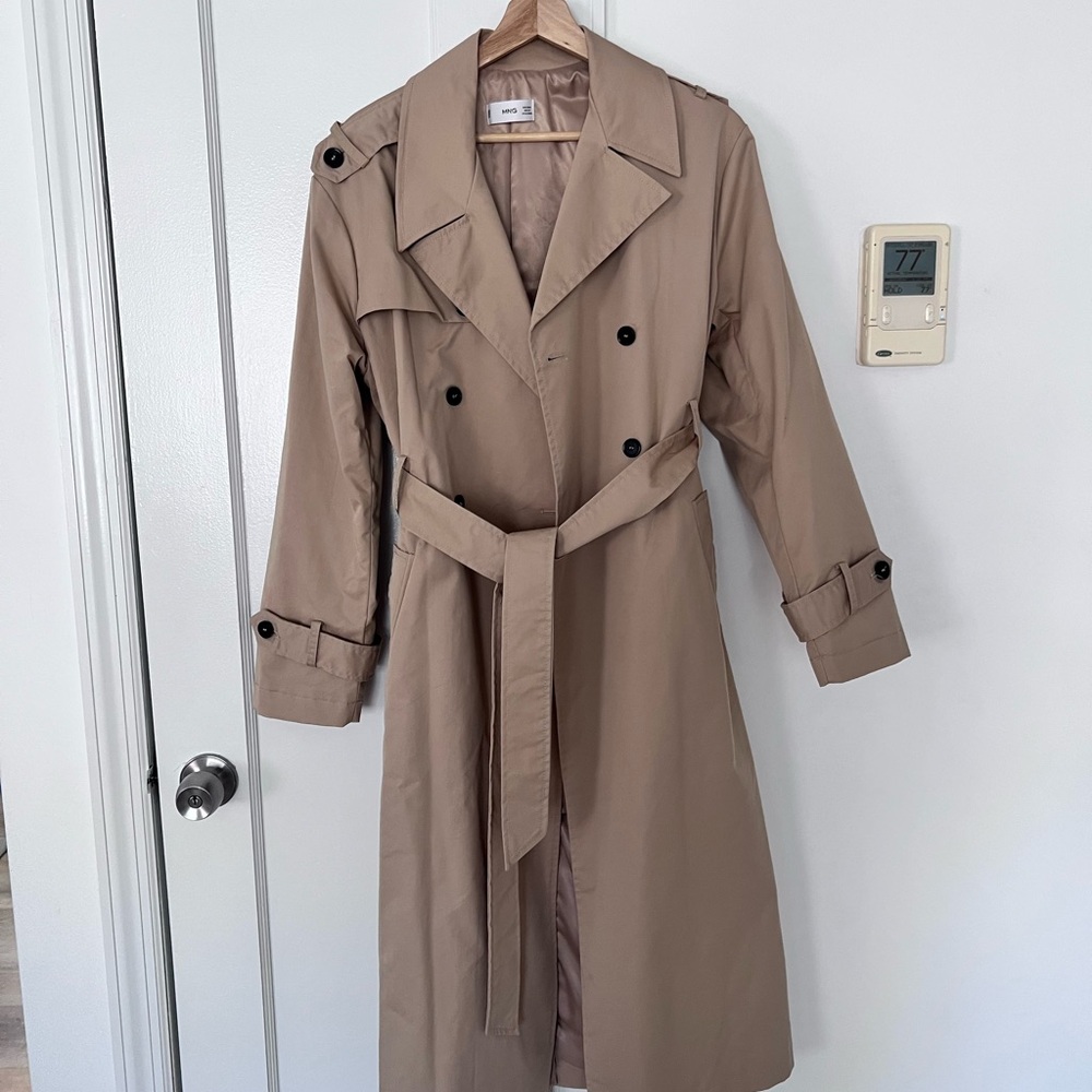 Mango Tan Trench Coat 3/4 length